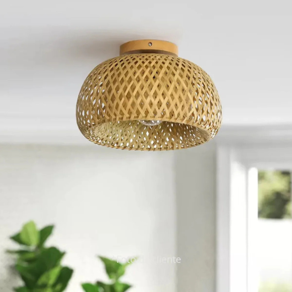 Handgevlochten Rattan Bamboe Plafondlamp Organische Stijl voor Gezellige Warme Sfeer-Ceiling Lamp-DeWoonVallei-DeWoonVallei