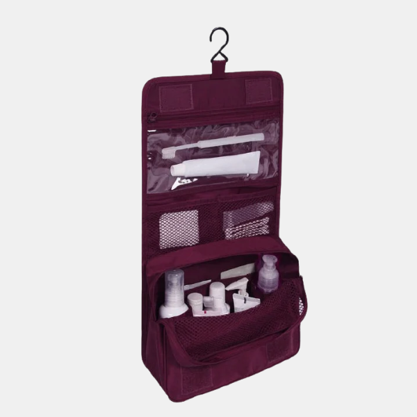 Hangende Make-up Organizer Opvouwbare Reistas Waterdicht en Praktisch-Accessories-DeWoonVallei-Donkerrood-DeWoonVallei