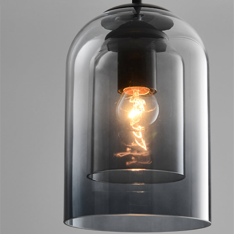 Hanglamp met Dubbel Glas – Modern Mid-Century Design voor Warme en Sfeervolle Verlichting-Ceiling Lamp-DeWoonVallei-DeWoonVallei