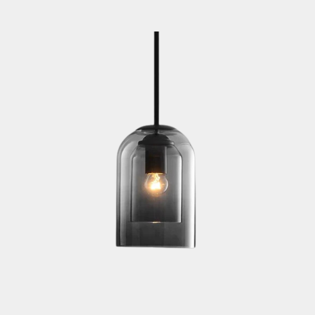 Hanglamp met Dubbel Glas – Modern Mid-Century Design voor Warme en Sfeervolle Verlichting-Ceiling Lamp-DeWoonVallei-DeWoonVallei