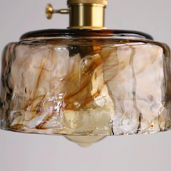Hanglamp van Amberglas Organische Handgevormde Kap voor Warme, Gezellige Verlichting-Hanging Lamp-DeWoonVallei-DeWoonVallei