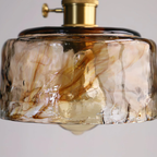 Hanglamp van Amberglas Organische Handgevormde Kap voor Warme, Gezellige Verlichting-Hanging Lamp-DeWoonVallei-DeWoonVallei