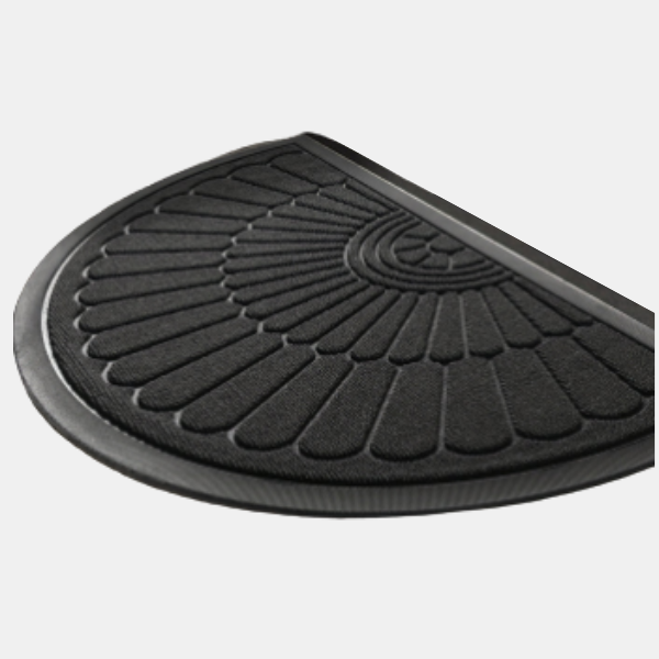 Heavy-Duty Rubber Deurmat voor Binnen en Buiten Half-Ronde Ontwerp voor Veiligheid-*Duurzame Rubber Deurmat - Halfrond Ontwerp voor Buiten en Binnen-DeWoonVallei-Zwart-43*75cm-DeWoonVallei