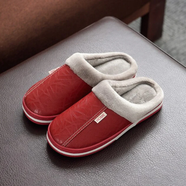 Heren Sloffen voor Binnen Pluche Warmte en Comfort-Slippers-DeWoonVallei-Rood-36-DeWoonVallei