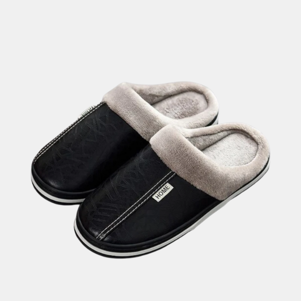 Heren Sloffen voor Binnen Pluche Warmte en Comfort-Slippers-DeWoonVallei-Zwart-36-DeWoonVallei
