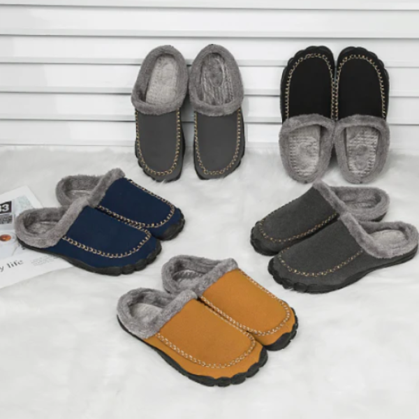Heren Suède Instap Pantoffels Warme Comfort & Antislip Ontwerp-Gentlemens feet Luxe-DeWoonVallei-DeWoonVallei