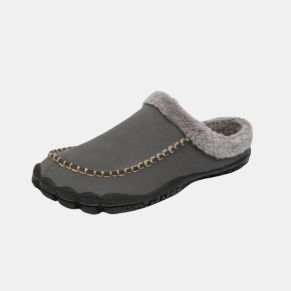 Heren Suède Instap Pantoffels Warme Comfort & Antislip Ontwerp-Gentlemens feet Luxe-DeWoonVallei-Grijs-39-DeWoonVallei