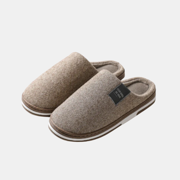 Heren Verwarmde Pluche Pantoffels Warme Comfort & Handsfree Gemak-Gentlemens Feet Nieuw-DeWoonVallei-Bruin-40-41-DeWoonVallei