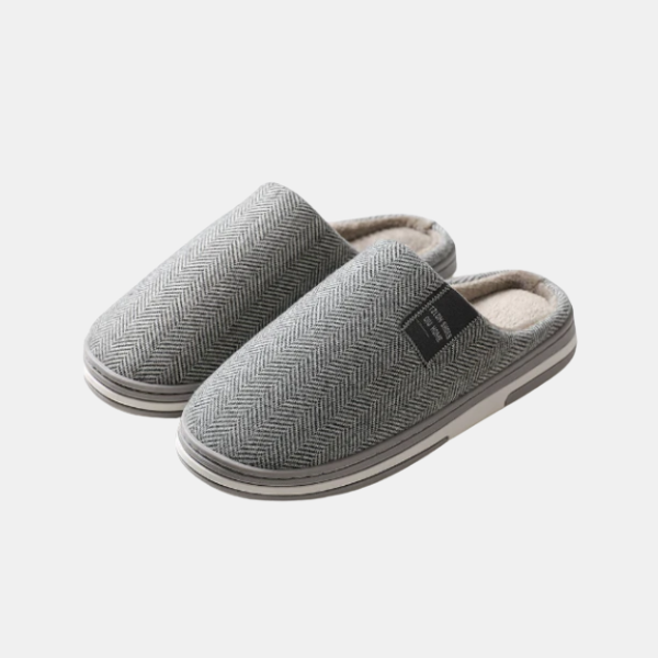 Heren Verwarmde Pluche Pantoffels Warme Comfort & Handsfree Gemak-Gentlemens Feet Nieuw-DeWoonVallei-Lichtgrijs-36-37-DeWoonVallei