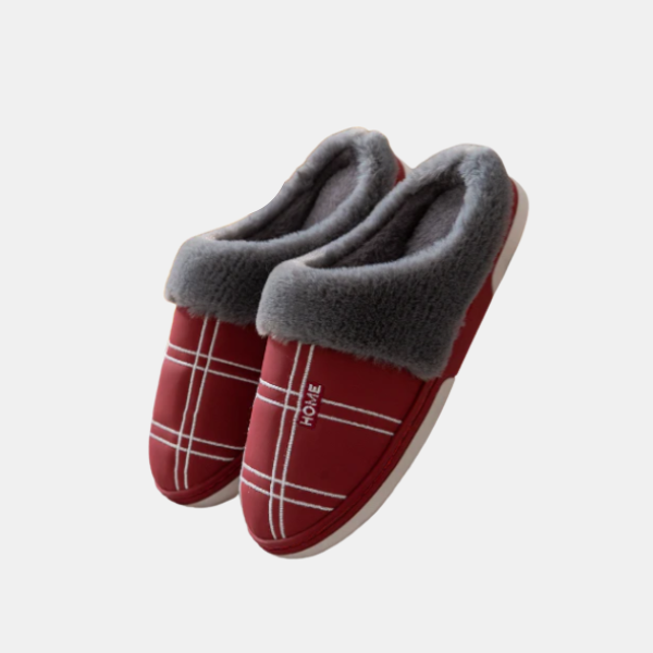 Heren Warm Comfort Instap Pantoffels Luxe Antislip Design-Pantoffels-DeWoonVallei-Rood-38/39-DeWoonVallei