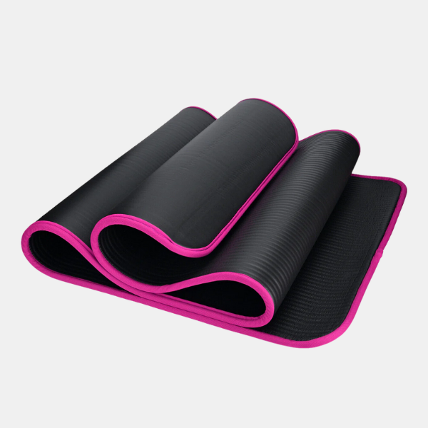 High Density Extra Thick Foldable Home Exercise Hot Yoga Mat-Thick Yoga Mat-DeWoonVallei-Zwart met Roze-DeWoonVallei