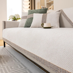 Hoogwaardige Linnen Bankhoes met Antislip Rug en Vlekbescherming-Home & Garden-DeWoonVallei-Gebroken Wit-70 x 70 cm-DeWoonVallei