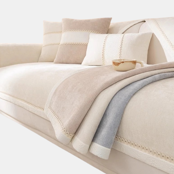 Hoogwaardige Linnen Bankhoes met Antislip Rug en Vlekbescherming-Home & Garden-DeWoonVallei-Melkwit-70 x 70 cm-DeWoonVallei