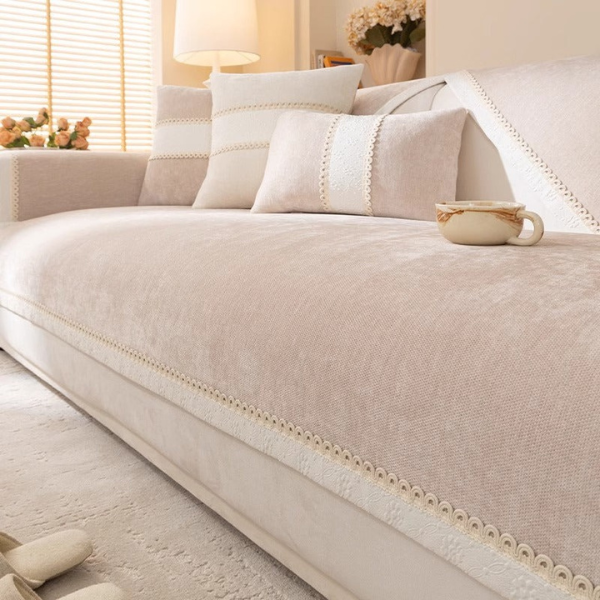 Hoogwaardige Linnen Bankhoes met Antislip Rug en Vlekbescherming-Home & Garden-DeWoonVallei-Thee-70 x 70 cm-DeWoonVallei