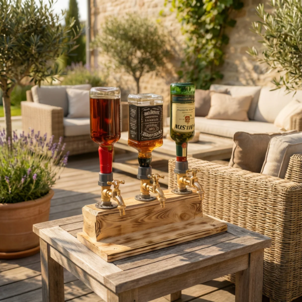 Houten Drankendispenser Elegant Baraccessoire Duurzaam Massief Hout-Kitchen Utensil-DeWoonVallei-DeWoonVallei