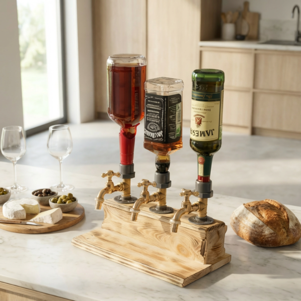 Houten Drankendispenser Elegant Baraccessoire Duurzaam Massief Hout-Kitchen Utensil-DeWoonVallei-DeWoonVallei