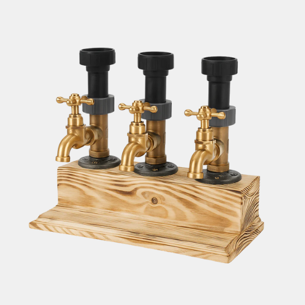 Houten Drankendispenser Elegant Baraccessoire Duurzaam Massief Hout-Kitchen Utensil-DeWoonVallei-Drievoudig-DeWoonVallei