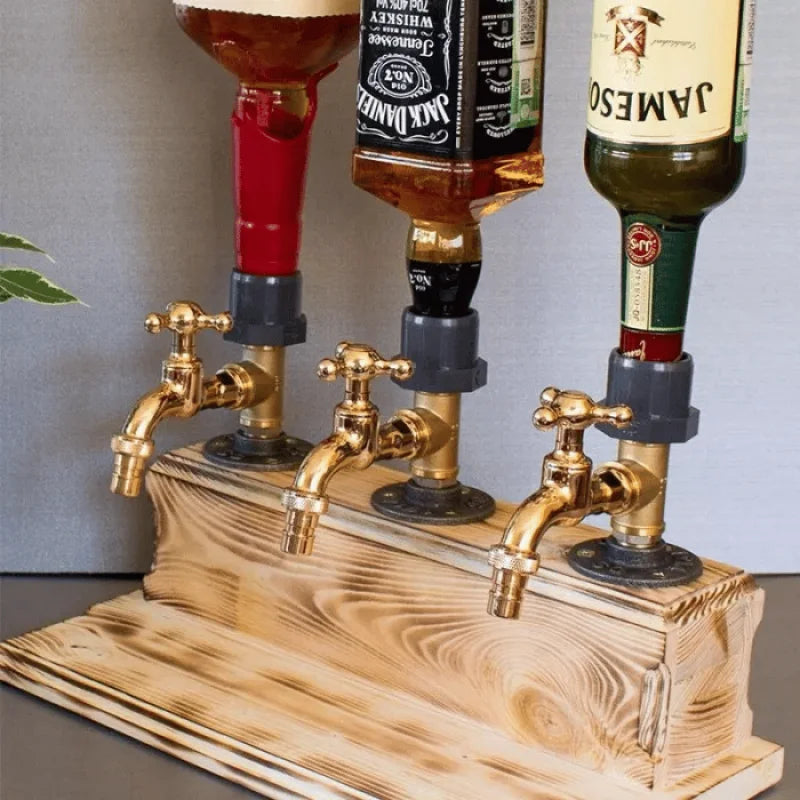 Houten Drankendispenser Stijlvol Ontwerp en Gemakkelijk Serveren-Houten Drankdispenser - Luxe en Functioneel-DeWoonVallei-Driedubbel-DeWoonVallei