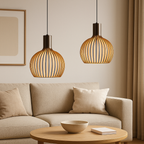 Houten Hanglamp – Handgemaakt Design met Verstelbare Hoogte-Ceiling Lamp-DeWoonVallei-DeWoonVallei