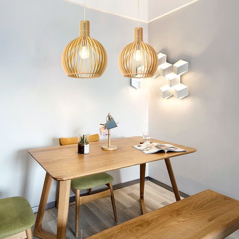 Houten Hanglamp – Handgemaakt Design met Verstelbare Hoogte-Ceiling Lamp-DeWoonVallei-DeWoonVallei