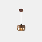 Houten Hanglamp met Glasgeschilderd Modern Elegante Verlichting-hanging lamp-DeWoonVallei-DeWoonVallei