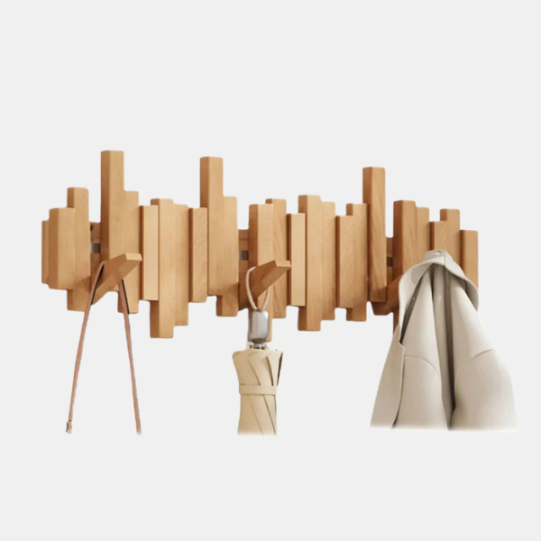 Houten Harmonie Muurkapstok Elegante Ruimtebesparende Organizer-Home & Decoration-DeWoonVallei-Beukenhout-3 Haken-DeWoonVallei