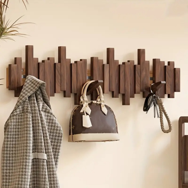 Houten Harmonie Muurkapstok Elegante Ruimtebesparende Organizer-Home & Decoration-DeWoonVallei-DeWoonVallei