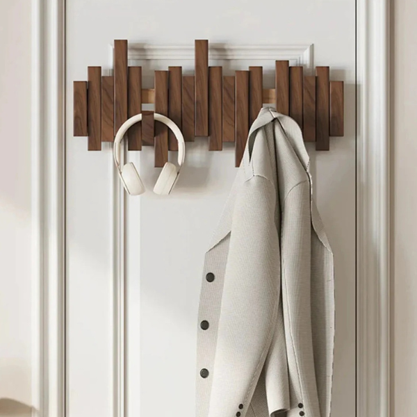 Houten Harmonie Muurkapstok Elegante Ruimtebesparende Organizer-Home & Decoration-DeWoonVallei-DeWoonVallei