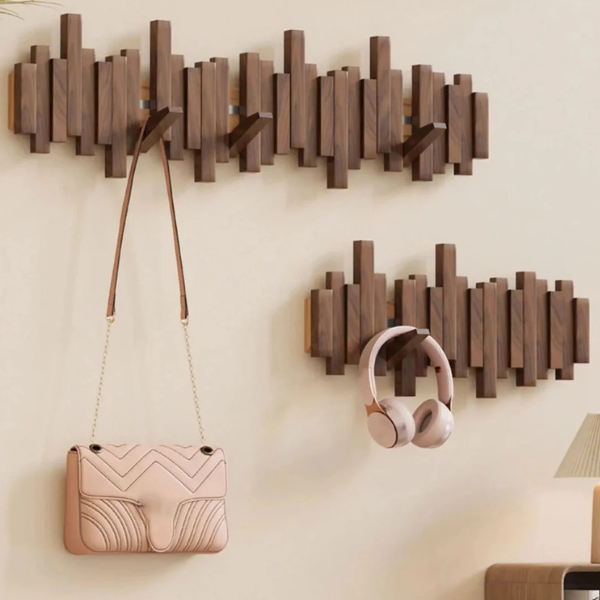 Houten Harmonie Muurkapstok Elegante Ruimtebesparende Organizer-Home & Decoration-DeWoonVallei-DeWoonVallei