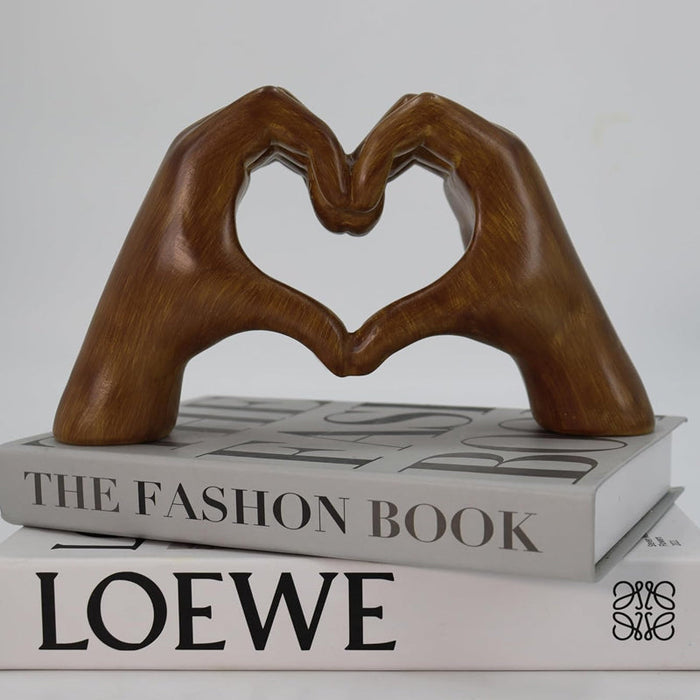 Houten Hartvorm Sculptuur – Romantisch Decoratief Kunstwerk met Warme Uitstraling-Home & Decor-DeWoonVallei-DeWoonVallei