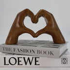 Houten Hartvorm Sculptuur – Romantisch Decoratief Kunstwerk met Warme Uitstraling-Home & Decor-DeWoonVallei-DeWoonVallei