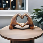 Houten Hartvorm Sculptuur – Romantisch Decoratief Kunstwerk met Warme Uitstraling-Home & Decor-DeWoonVallei-DeWoonVallei