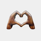 Houten Hartvorm Sculptuur – Romantisch Decoratief Kunstwerk met Warme Uitstraling-Home & Decor-DeWoonVallei-DeWoonVallei