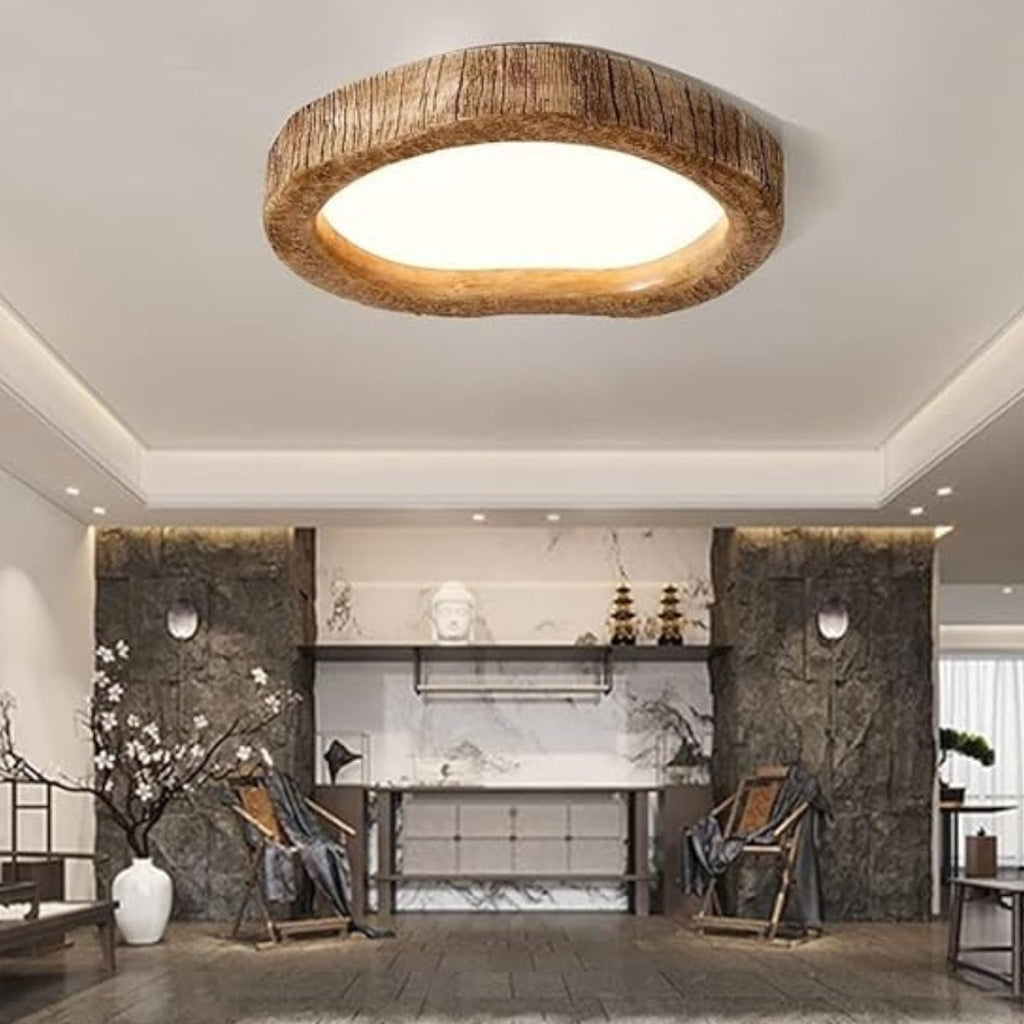 Houten Plafondlamp met Natuurlijke Warmte – Rustieke Elegant & Gezellige Sfeerverlichting-Lamp-DeWoonVallei-DeWoonVallei