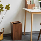 Houten Stijl Prullenbak met Draaideksel voor Moderne & Functionele Ruimtes-Trash Bins & Waste Solutions-DeWoonVallei-DeWoonVallei