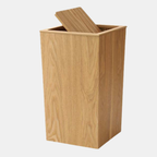 Houten Stijl Prullenbak met Draaideksel voor Moderne & Functionele Ruimtes-Trash Bins & Waste Solutions-DeWoonVallei-Natuurlijk Hout-DeWoonVallei