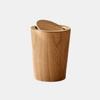 Houten Stijl Vuilnisbak met Draaideksel voor Stijlvolle en Geurvrije Ruimte-Trash Bins & Waste Solutions-DeWoonVallei-Natuurlijk Hout-Met Deksel-DeWoonVallei