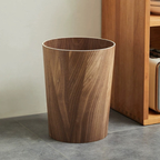 Houten Stijl Vuilnisbak met Draaideksel voor Stijlvolle en Geurvrije Ruimte-Trash Bins & Waste Solutions-DeWoonVallei-Walnoothout-Zonder Deksel-DeWoonVallei