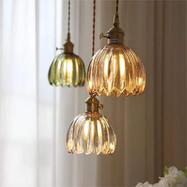 Japanse Retro Glazen Bloem Hanglamp Elegant Gezellig Harmonieuze Verlichting-Hanging Lamp-DeWoonVallei-DeWoonVallei