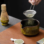 Japanse Stijl Matcha Theeset Beige Keramiek en Bamboe voor een Rustige en Elegante Theeritueel-Tableware & Serveware-DeWoonVallei-DeWoonVallei