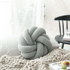 Katoenen Knopenkussen Handgeknoopt Comfort met Stijlvolle Ondersteuning-Throw Pillow-DeWoonVallei-Grijs-DeWoonVallei