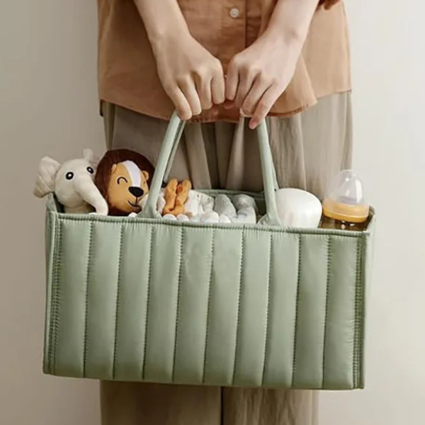 Katoenen Luiertas Opbergmand met Handvatten Veelzijdige & Stijlvolle Organizer voor Babybenodigdheden-Baby & Children-DeWoonVallei-DeWoonVallei