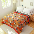 Katoenen Plaid Zachte Comfort en Natuurlijke Stijl-Blankets-DeWoonVallei-Oranje Pompoen-200x230cm-DeWoonVallei