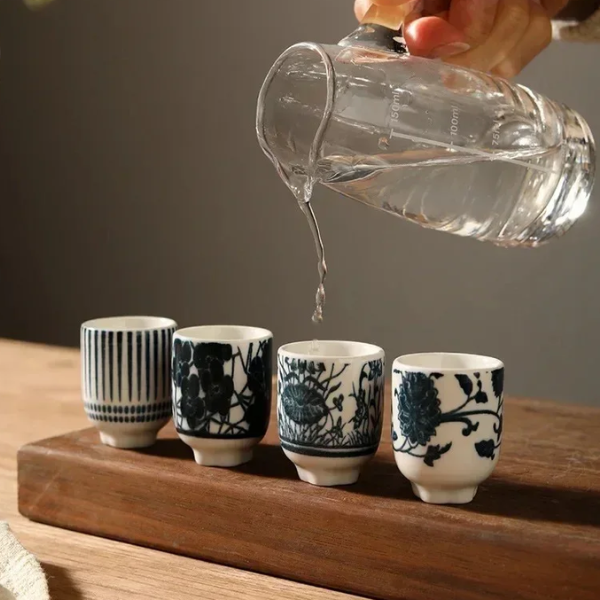 Keramische Sakeset Japanse Stijl voor Elegante Sake Servering Thuis-dinnerware-DeWoonVallei-DeWoonVallei