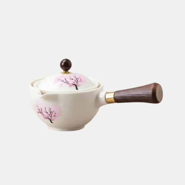 Kersenbloesem Roterende Infuser Theepot Keramisch Mindful Thee Ervaring-Tea & Coffee Essentials-DeWoonVallei-Enkele Theepot-DeWoonVallei