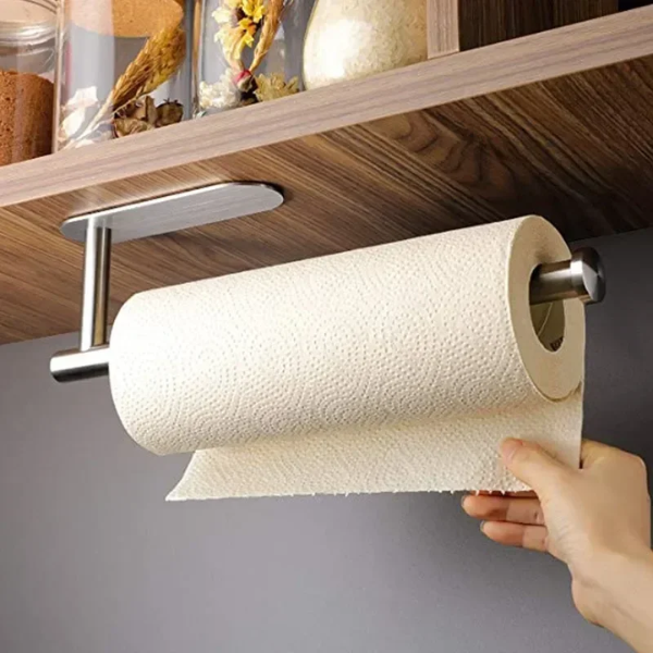 Keuken Lange RVS Keukenrolhouder Wandmontage Ruimtebesparend Stijlvol-Paper Towel Holders-DeWoonVallei-DeWoonVallei