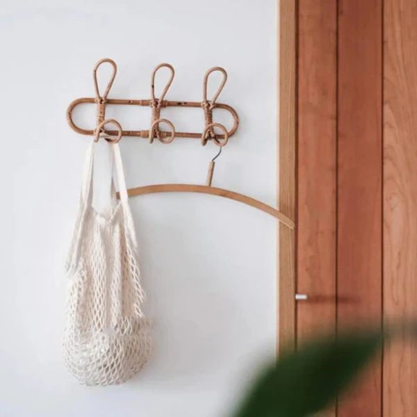 Kinder Rieten Wandhaak Organizer Natuurlijke Stijl voor Gemakkelijke Kamerorganisatie-Baby & Children-DeWoonVallei-DeWoonVallei