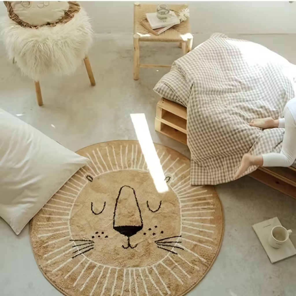 Kinderkamer Dieren Speelkleed – Rond Leeuwenkleed in 3 Maten-Baby & Children-DeWoonVallei-DeWoonVallei