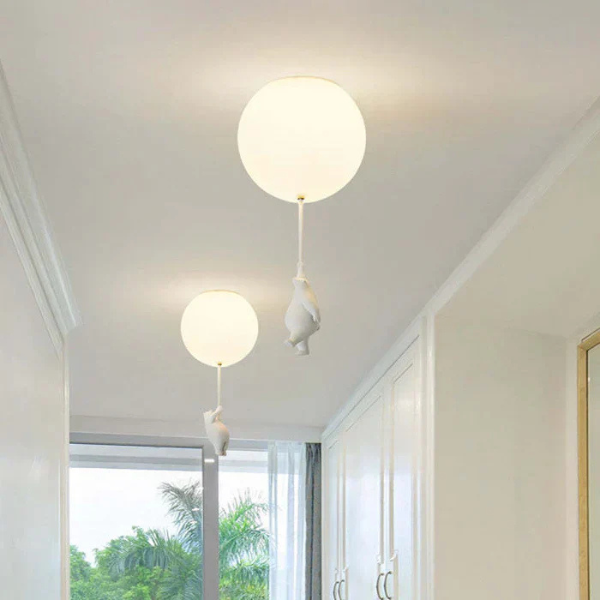 Kinderplafondlamp met Beer en Ballon Sfeervolle Hanglamp voor Gezellige Kamers-Plafondlamp-DeWoonVallei-DeWoonVallei