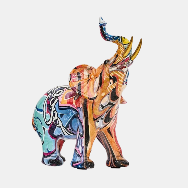 Kleurrig Noords Olifant Beeld Handbeschilderde Artistieke Woondecoratie-Sculptures-DeWoonVallei-DeWoonVallei